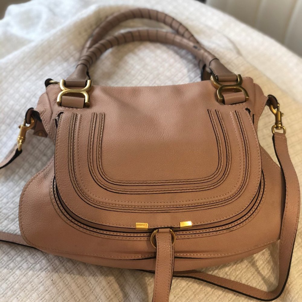 Chloe Marcie Medium Shoulder Bag - peach/nude